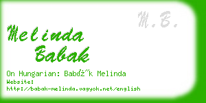 melinda babak business card